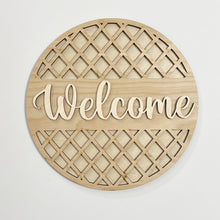Welcome Hello Geometric Designs Round Doorhanger