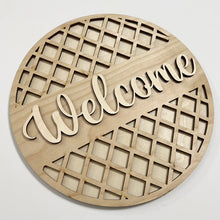 Welcome Hello Geometric Designs Round Doorhanger