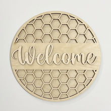 Welcome Hello Geometric Designs Round Doorhanger