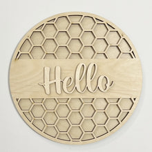 Welcome Hello Geometric Designs Round Doorhanger