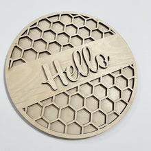 Welcome Hello Geometric Designs Round Doorhanger