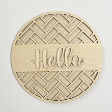 Welcome Hello Geometric Designs Round Doorhanger