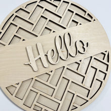 Welcome Hello Geometric Designs Round Doorhanger