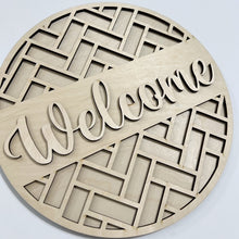 Welcome Hello Geometric Designs Round Doorhanger
