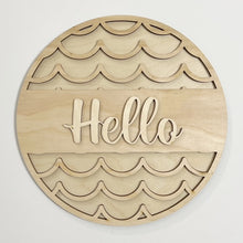 Welcome Hello Geometric Designs Round Doorhanger