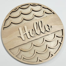 Welcome Hello Geometric Designs Round Doorhanger