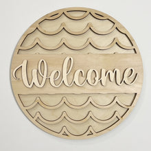Welcome Hello Geometric Designs Round Doorhanger