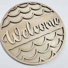 Welcome Hello Geometric Designs Round Doorhanger