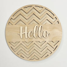 Welcome Hello Geometric Designs Round Doorhanger