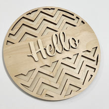 Welcome Hello Geometric Designs Round Doorhanger