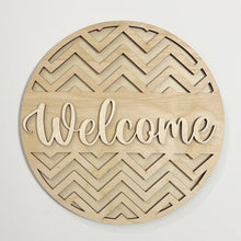 Welcome Hello Geometric Designs Round Doorhanger