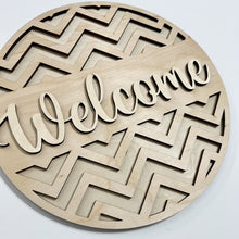 Welcome Hello Geometric Designs Round Doorhanger