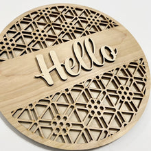 Welcome Hello Geometric Designs Round Doorhanger