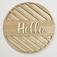 Welcome Hello Geometric Designs Round Doorhanger