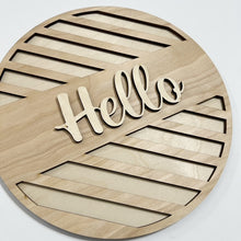 Welcome Hello Geometric Designs Round Doorhanger