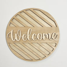 Welcome Hello Geometric Designs Round Doorhanger