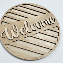 Welcome Hello Geometric Designs Round Doorhanger