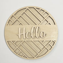 Welcome Hello Geometric Designs Round Doorhanger