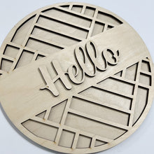 Welcome Hello Geometric Designs Round Doorhanger