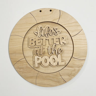Life Is Better At The Pool Summer Floatie Round Doorhanger 10
