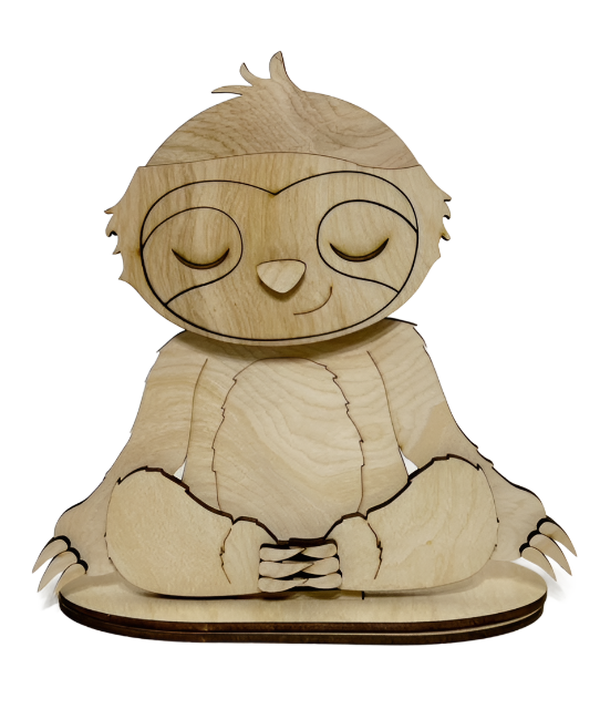 Peaceful Sloth Standing Shelf Sitter with Interchangeable Seasonal Hats