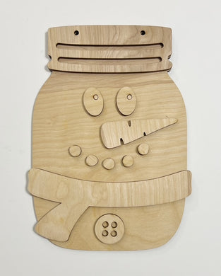 Snowman Winter Mason Jar Cutout Doorhanger 10