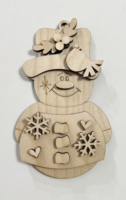 Winter Snowman Christmas Ornament Tag