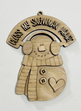 Bless My Snowman Heart Winter Christmas Ornament Tag