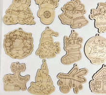 Scored Single Layer Fancy Christmas Ornaments Set of 20 Paint Yourself