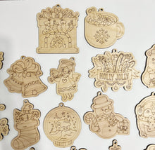 Scored Single Layer Fancy Christmas Ornaments Set of 20 Paint Yourself