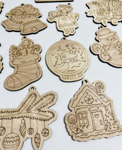 Scored Single Layer Fancy Christmas Ornaments Set of 20 Paint Yourself