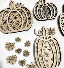 Set of 5 Standing Decorative Fall Pumpkins