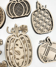 Set of 5 Standing Decorative Fall Pumpkins