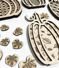 Set of 5 Standing Decorative Fall Pumpkins