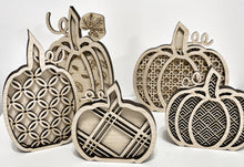 Set of 5 Standing Decorative Fall Pumpkins