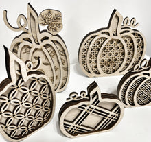 Set of 5 Standing Decorative Fall Pumpkins