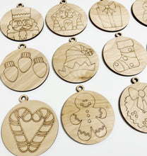 Scored Single Layer Simple Round Christmas Ornaments Set of 21 Paint Yourself