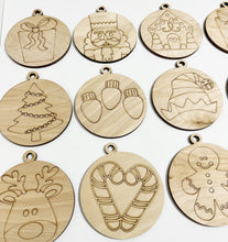 Scored Single Layer Simple Round Christmas Ornaments Set of 21 Paint Yourself