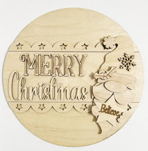Merry Christmas Believe Santa Gnome Round Doorhanger