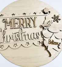 Merry Christmas Believe Santa Gnome Round Doorhanger
