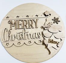 Merry Christmas Believe Santa Gnome Round Doorhanger