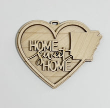 Heart Home Sweet Home USA State Double Layered Ornament