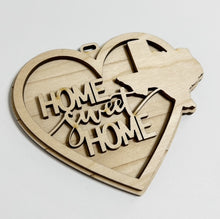 Heart Home Sweet Home USA State Double Layered Ornament