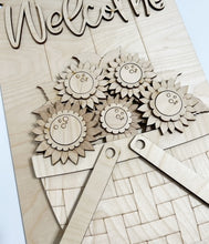 Interchangeable Bases and Door Hangers for Seasonal Basket Inserts and Add Ons