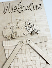 Interchangeable Bases and Door Hangers for Seasonal Basket Inserts and Add Ons