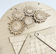 Interchangeable Bases and Door Hangers for Seasonal Basket Inserts and Add Ons