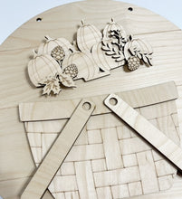 Interchangeable Bases and Door Hangers for Seasonal Basket Inserts and Add Ons