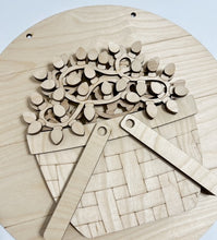 Interchangeable Bases and Door Hangers for Seasonal Basket Inserts and Add Ons