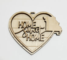 Heart Home Sweet Home USA State Double Layered Ornament