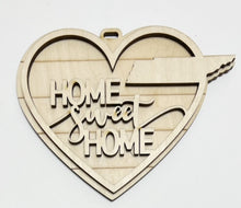 Heart Home Sweet Home USA State Double Layered Ornament